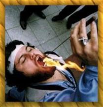 A photo of Sean K. Miller, America's Premier Fully Bearded Professional Fire Eater.