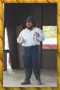A photograph of Sean K. Miller as Gib Morgan, 
The Minstral of the Oil Region